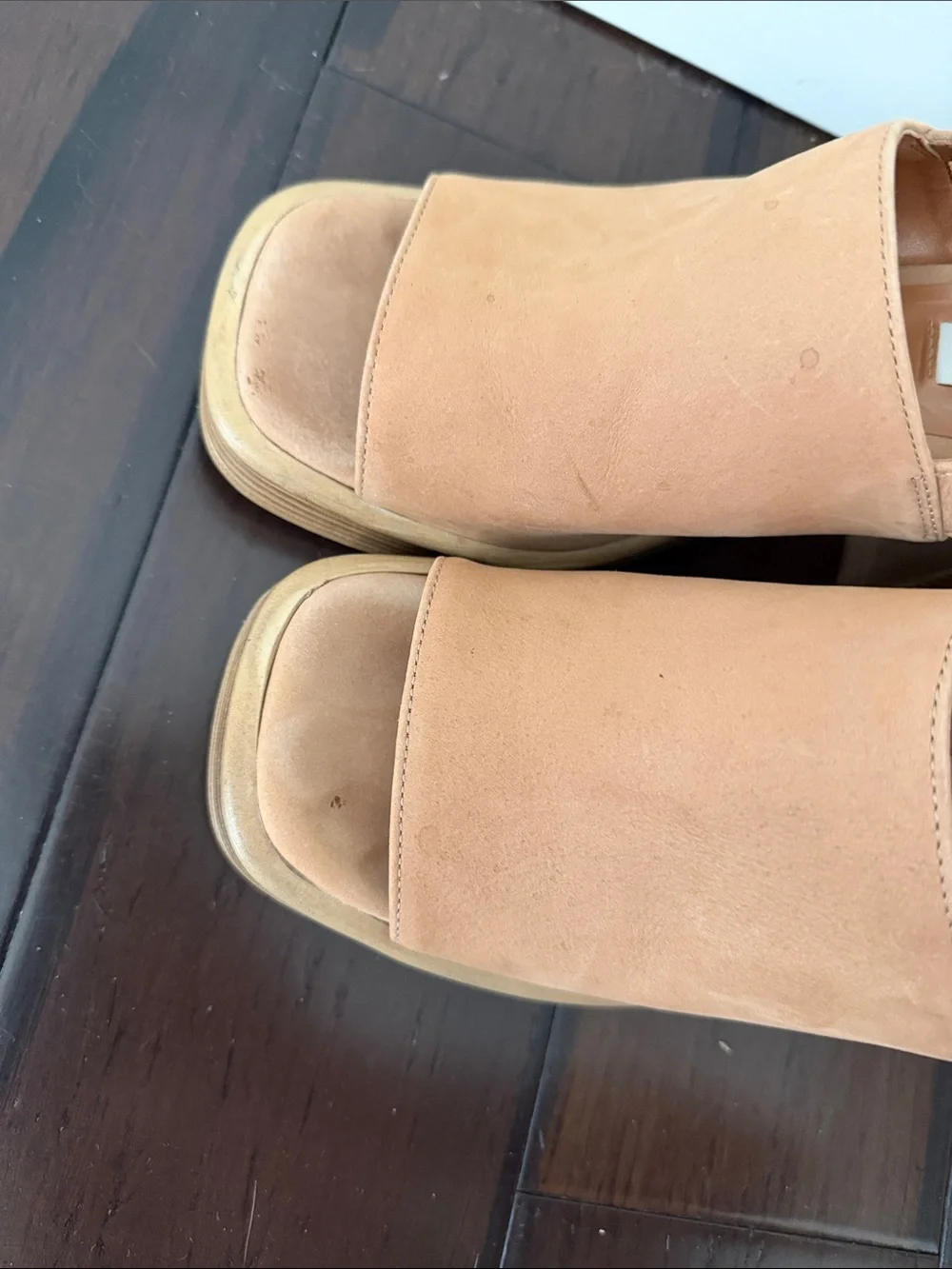 Steve Madden Tan Suede Open-Toe Slingback Block Heels